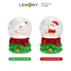 เปรียบเทียบ ลูกแก้วคริสต์มาสมีไฟ 2 แบบ: ซานตาคลอสและมนุษย์หิมะ