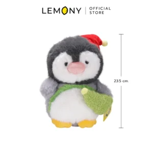 ภาพเต็มของ ตุ๊กตาเพนกวินคริสต์มาส ขนาด 23.5 ซม. พร้อมการวัดขนาด