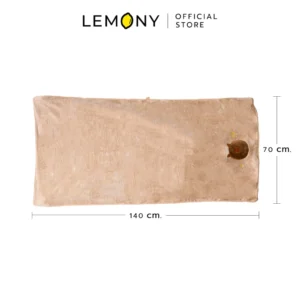 เนื้อผ้า ผ้าขนหนูคาปิบาร่าผืนใหญ่ นุ่มและซับน้ำได้ดี สีน้ำตาลอ่อน