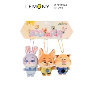 LEMONY เซตพวงกุญแจตุ๊กตา Zootopia (จูดี้, นิค, คลอว์เฮาเซอร์) 3 ชิ้น 8.5 ซม. - Disney Collection
