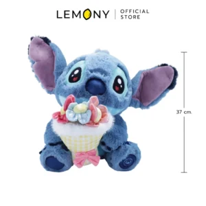 ตุ๊กตาสติทช์ LEMONY ซีรีส์ Confession Moment ถือช่อดอกไม้ ขนาด 37 ซม.