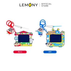 พวงกุญแจยางสำหรับใส่บัตรหรือรูปภาพ ลายบ้านสีแดงและลายโทรทัศน์สีฟ้า