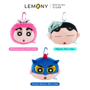 กระเป๋าผ้าปิดตาทรงกลม มีให้เลือก 3 ลาย คือ วานิยามาซัง (ไดโนเสาร์สีชมพู), ชินจังชุดนอน และหน้ากากแอ็คชั่น