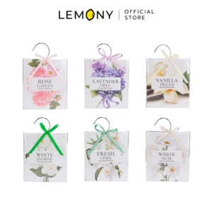 ภาพรวมถุงหอมแขวนตู้เสื้อผ้า Livology ทุกกลิ่น แสดงหน้าซองผลิตภัณฑ์ดีไซน์สวยงาม