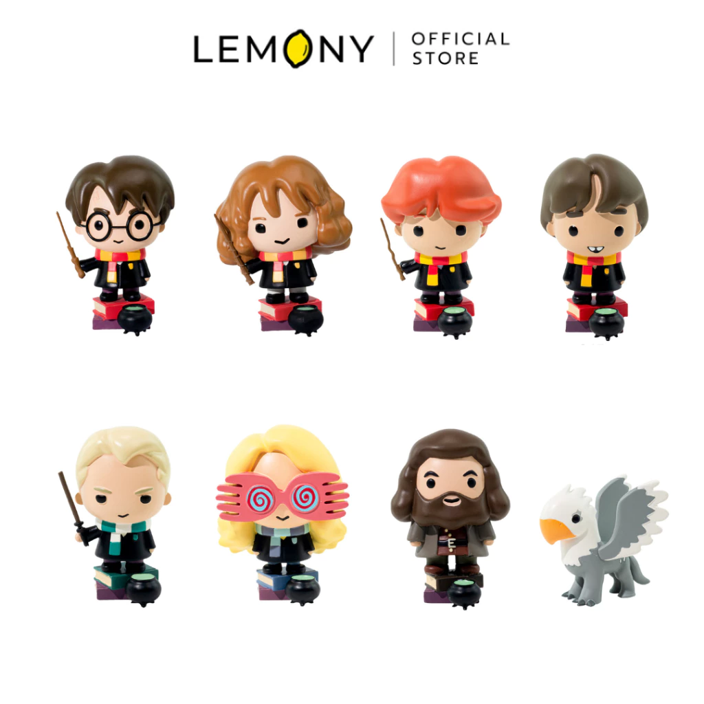 โมเดลฟิกเกอร์แฮร์รี่ พอตเตอร์ เซต 8 แบบ ประกอบด้วย แฮร์รี่ เฮอร์ไมโอนี่ รอน เนวิลล์ เดรโก ลูน่า แฮกริด และบัคบีค