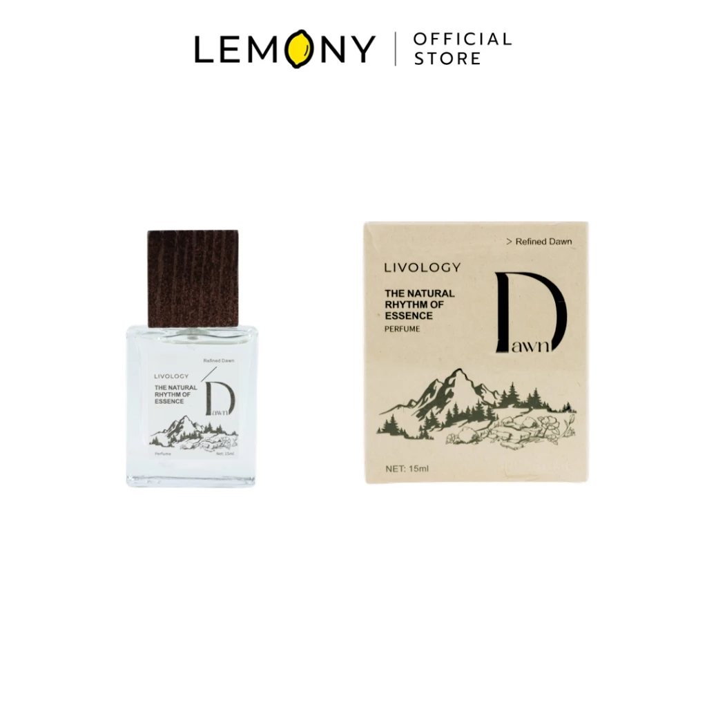 ตารางเปรียบเทียบรายละเอียดและส่วนผสม Notes ของน้ำหอมผู้หญิง LIVOLOGY ซีรีส์ The Natural Rhythm Of Essence ขนาด 15 มล. ทั้ง 8 เฉดกลิ่น แสดงข้อมูล Top, Middle และ Base Notes อย่างชัดเจน