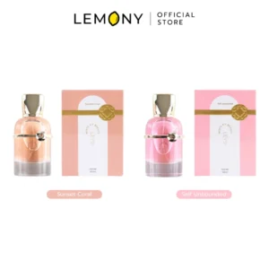 LEMONY น้ำหอมผู้หญิง LEYSI ซีรีส์ Mystery Beauty Perfume ขนาด 50 มล. รวมตัวเลือกสินค้า 2 เฉดกลิ่นวางคู่กันอย่างมีสไตล์ ได้แก่ กลิ่น Sunset Coral ขวดแก้วเนื้อใสประกายสีอมส้มละมุน และกลิ่น Self Unbounded ขวดแก้วเนื้อใสประกายสีอมชมพูหวาน ทั้งคู่ตกแต่งด้วยฝาปิดรูปหัวใจสีทองสุดหรูหรา