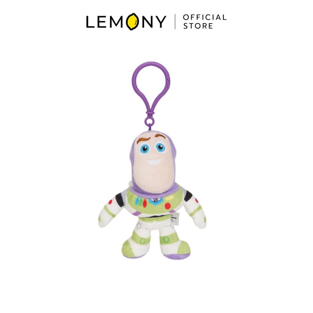 LEMONY พวงกุญแจทอยสตอรี่ ลาย Buzz Lightyear ขนาดสูง 13 ซม. ตุ๊กตาพวงกุญแจเนื้อนุ่มดีไซน์คาแรกเตอร์หุ่นยนต์อวกาศในชุดสูทสีขาวเขียวสลับม่วงสุดเท่ มาพร้อมสายโซ่ไข่ปลาสีเงินด้านบนสำหรับแขวนกระเป๋าหรือกุญแจ