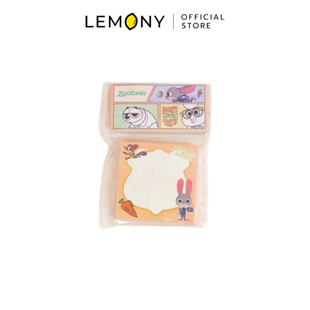 LEMONY กระดาษโน้ต 100 แผ่น ลายซูโทเปีย Zootopia Disney Collection โชว์ลายแก๊งสัตว์ผู้พิทักษ์สุดน่ารักบนหน้ากระดาษโน้ตฉีก