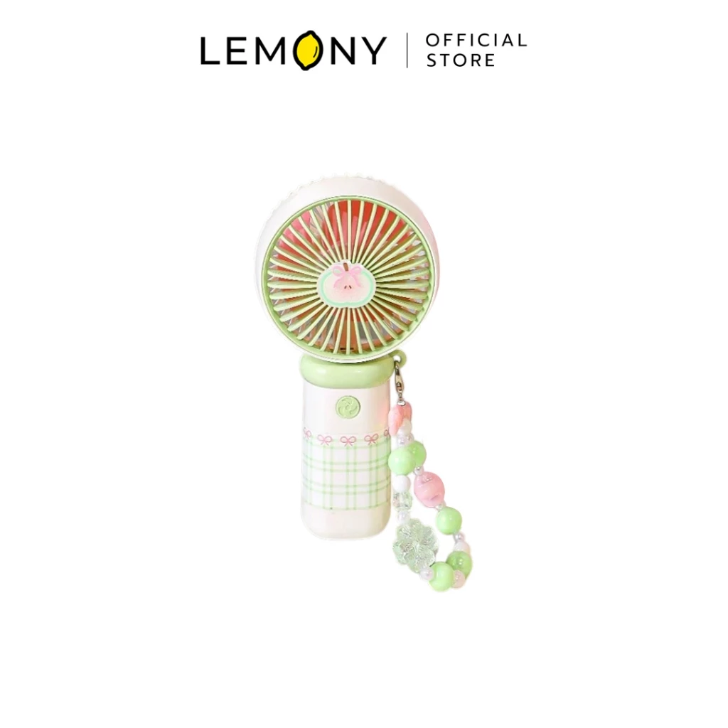 LEMONY พัดลมมินิแบบพกพา รุ่น YS-925 สีเขียวลายเป็ดน้อย พัดลมมือถือดีไซน์การ์ตูนน่ารัก ขนาดคอมแพค 16 ซม. น้ำหนักเบา 98 กรัม ชาร์จ Type-C ปรับแรงลมได้ 3 ระดับ