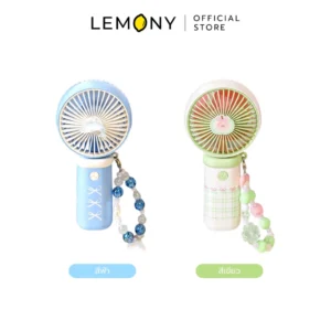 LEMONY พัดลมมินิแบบพกพา Mini Fan Cartoon Handheld Fan รุ่น YS-925 รวมสินค้า 2 แบบคู่กัน คือ สีฟ้าลายเพนกวิน และสีเขียวลายเป็ดน้อย