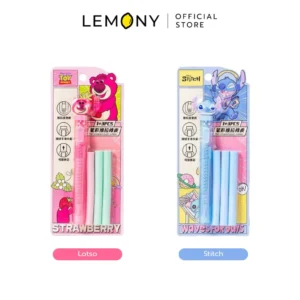 LEMONY ชุดยางลบดินสอพร้อมไส้เติม ลายดิสนีย์ Disney Collection วางคู่กัน 2 แบบในแพ็กเกจสีสันสดใสพาสเทล ได้แก่ ลายหมีชมพู Lotso และลาย Stitch ตัวซองดีไซน์น่ารักน่าสะสม