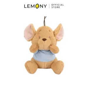 ภาพหลักหน้าตรงเต็มตัวของผลิตภัณฑ์ LEMONY ตุ๊กตารู วินนี่เดอะพูห์ ซีรีส์ Little Bean ขนาด 22 ซม. บนฉากหลังสีขาวสะอาดตา โดดเด่นด้วยดีไซน์ตุ๊กตาผ้าขนฟูจิงโจ้น้อยรูลิขสิทธิ์แท้ตัวอ้วนกลมมนสีน้ำตาลอ่อนพาสเทลในท่านั่งราบสุดละมุนตา สวมเสื้อเชิ้ตสีฟ้าพรีเมียม ใบหน้าปักลวดลายดวงตาและรอยยิ้มสดใส ด้านบนระบุโลโก้แบรนด์ LEMONY Official Store ชัดเจน