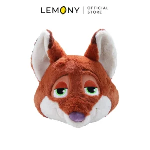 ภาพหลักหน้าตรงเต็มใบของผลิตภัณฑ์ LEMONY หมอนนิค ซูโทเปีย ซีรีส์ Springtime ขนาด 40x10x35 ซม. บนฉากหลังสีขาวสะอาดตา โดดเด่นด้วยดีไซน์รูปทรงใบหน้านิค ไวลด์ จิ้งจอกหนุ่มที่มีรอยยิ้มและแววตาเจ้าเล่ห์สุดเท่ ตัวหมอนหนานุ่มพรีเมียมลิขสิทธิ์แท้ ด้านบนปักโลโก้แบรนด์ชัดเจน
