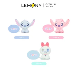ภาพรวมตัวเลือกสินค้า LEMONY ตุ๊กตาฐานแม่เหล็ก ลิโล่แอนด์สติทช์ ซีรีส์ Summer Magnetic ขนาด 10 ซม. ฉากหลังขาว จัดวาง 3 ดีไซน์ ได้แก่ ลายสติทช์ป้ายฟ้า, ลายแองเจิลป้ายชมพู และลายสครัมป์ป้ายฟ้าอมเขียว พร้อมมีป้ายชื่อไทยกำกับใต้ภาพของแต่ละแบบชัดเจน