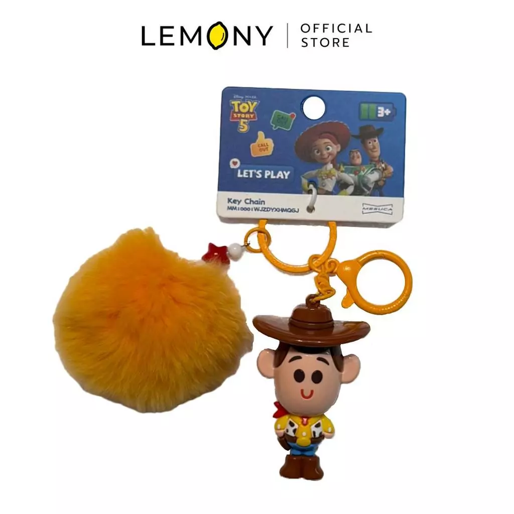 พวงกุญแจทอยสตอรี่ ซีรีส์ Pom-Pom ขนนุ่มฟู ลิขสิทธิ์แท้ Disney Toy Story Collection จาก LEMONY