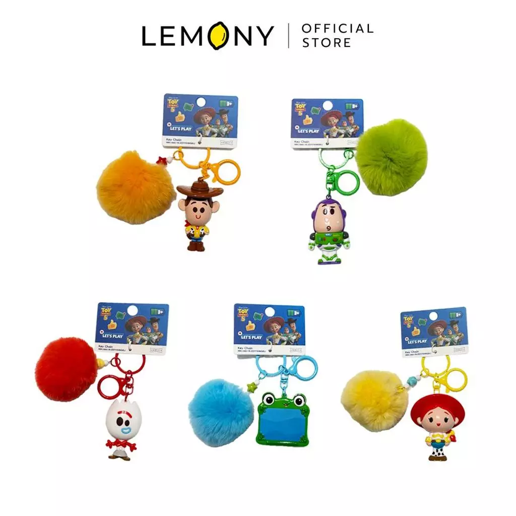 พวงกุญแจทอยสตอรี่ ซีรีส์ Pom-Pom ขนนุ่มฟู ลิขสิทธิ์แท้ Disney Toy Story Collection จาก LEMONY