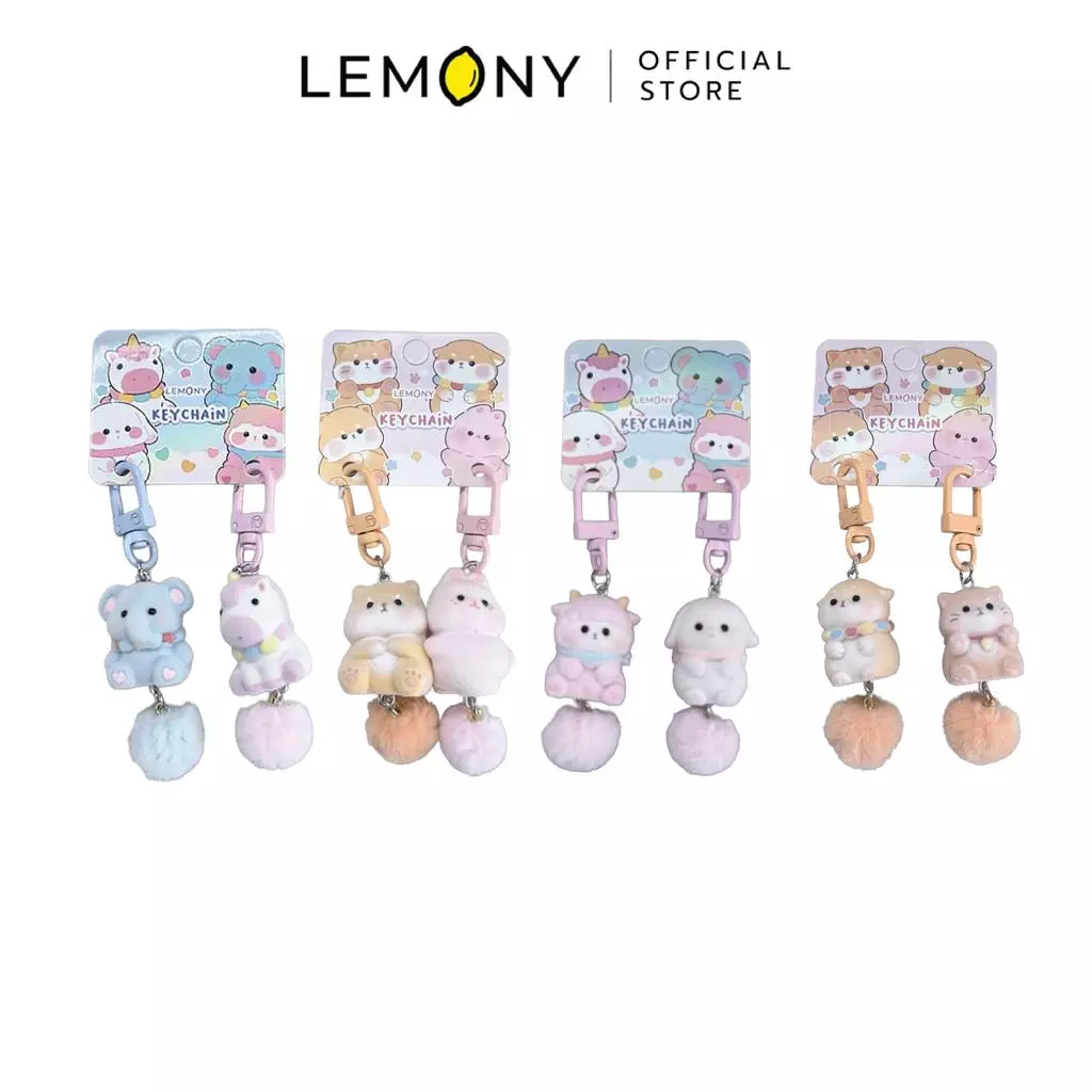 พวงกุญแจคู่โมเดลสัตว์น่ารัก LEMONY Cute Pet Charm รวมทั้ง 4 แบบ